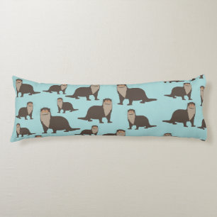 Cute Otter Illustration Pattern Lichaamskussen