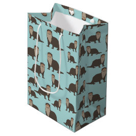 Cute Otter Illustration Pattern Medium Cadeauzakje