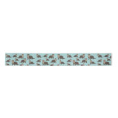 Cute Otter Illustration Pattern Satijnen Lint (Voorkant)