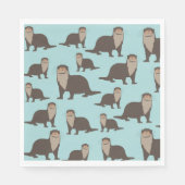 Cute Otter Illustration Pattern Servet (Voorkant)