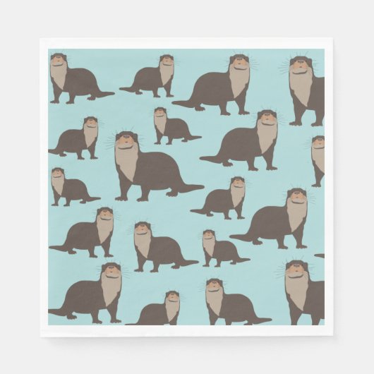 Cute Otter Illustration Pattern Servet (Voorkant)