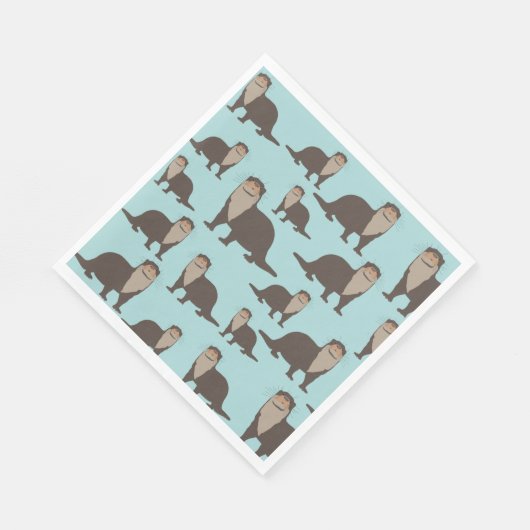 Cute Otter Illustration Pattern Servet (Hoek)