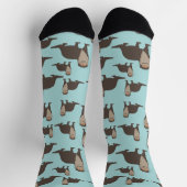 Cute Otter Illustration Pattern Sokken (Top)