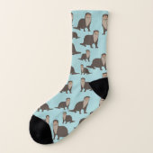 Cute Otter Illustration Pattern Sokken (Links - buitenkant)