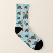 Cute Otter Illustration Pattern Sokken (Rechts - buiten)