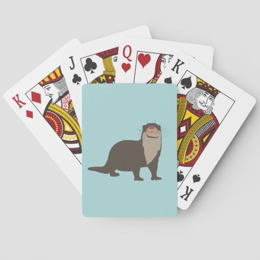 Cute Otter Illustration Pokerkaarten (Achterkant)
