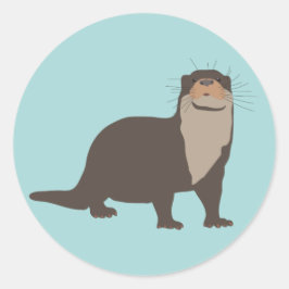 Cute Otter Illustration Ronde Sticker