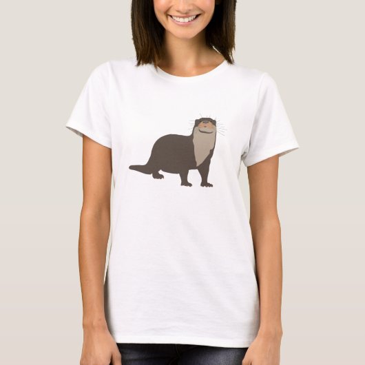 Cute Otter Illustration T-shirt (Voorkant)