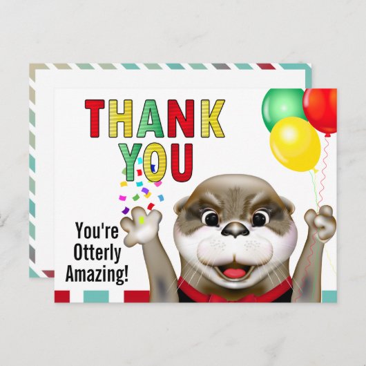 Cute Otter in Tuxedo | Dank u wel Briefkaart (Voorkant / Achterkant)