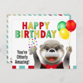 Cute Otter in Tuxedo | Fijne verjaardag Briefkaart (Voorkant / Achterkant)