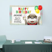 Cute Otter in Tuxedo | Fijne verjaardag Spandoek (Beurs)