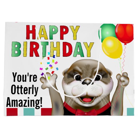 Cute Otter in Tuxedo | Geboortedag Groot Cadeauzakje (Achterkant)