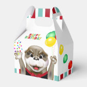 Cute Otter in Tuxedo | Kinderen van Birthday Bedankdoosjes (Achterkant)