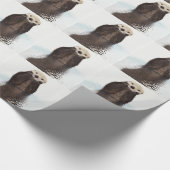 Cute Otter in Water Cadeaupapier (Hoek)