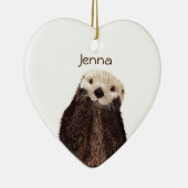 Cute Otter in Water Keramisch Ornament (Rechts)