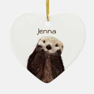 Cute Otter in Water Keramisch Ornament