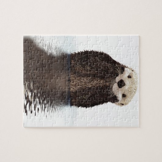 Cute Otter in Water Legpuzzel (Horizontaal)