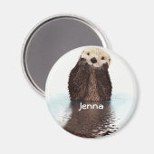 Cute Otter in Water Magneet (Voorkant / Achterkant)
