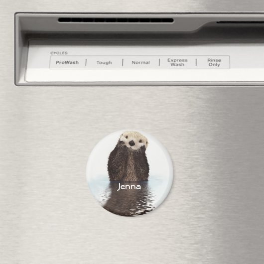 Cute Otter in Water Magneet (Insitu (Vaatwasser))