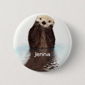 Cute Otter in Water Ronde Button 5,7 Cm (Voorkant)