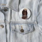 Cute Otter in Water Ronde Button 5,7 Cm (In situ)