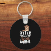 Cute Otter is mijn gedistilleerde dierlijke afdruk Sleutelhanger (Voorkant)