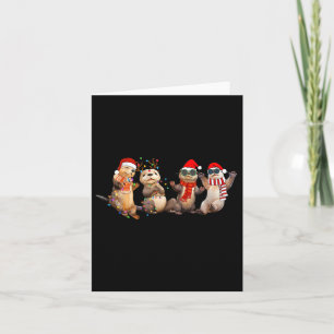 Cute Otter Kerst Pyjama Grappig Kerstlicht Anim Kaart