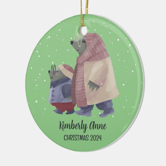 Cute Otter-kerstmis Snowy Winter Holiday Keramisch Ornament (Links)