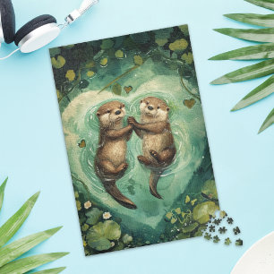 Cute Otter Koppel Liefde Legpuzzel