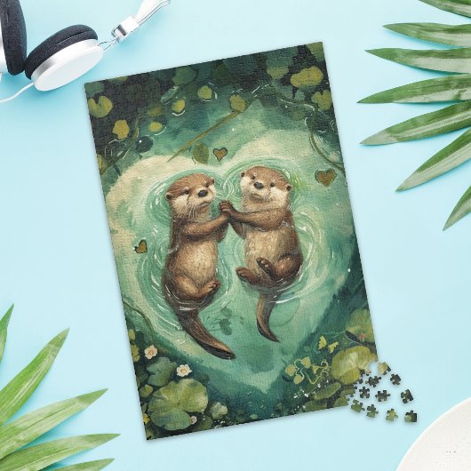 Cute Otter Koppel Liefde Legpuzzel