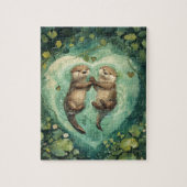 Cute Otter Koppel Liefde Legpuzzel (Verticaal)