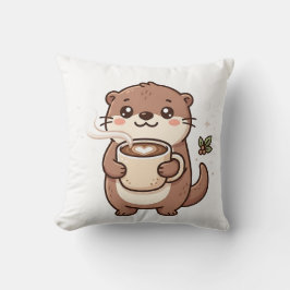 Cute Otter Latte Hart Worp Kussen