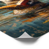 Cute Otter Leest een Boek Poster (Hoek)