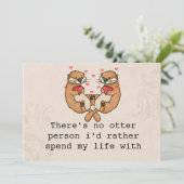 Cute Otter Liefdeskaart voor Echten / Echtgenote / Feestdagenkaart (Staand voorkant)