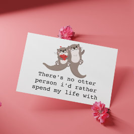 Cute Otter-liefdeskaart voor man/vrouw/partner Feestdagenkaart