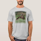 Cute Otter Mannen Long Sleeve T-Shwe T-shirt (Voorkant)