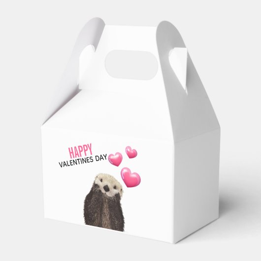 Cute Otter met harten Valentijnsdag Bedankdoosjes (Achterkant)