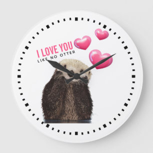 Cute Otter met harten Valentijnsdag Grote Klok