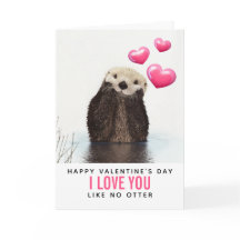 Cute Otter met harten Valentijnsdag