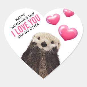 Cute Otter met Hearts Valentijnsdag Humor Hart Sticker