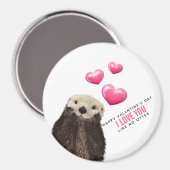 Cute Otter met Hearts Valentijnsdag Humor Magneet (Voorkant / Achterkant)