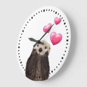 Cute Otter met Love Hearts Grote Klok (Hoek)