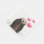 Cute Otter met Love Hearts Servet (Hoek)