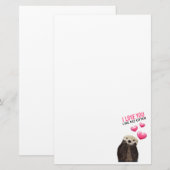 Cute Otter met roze hartenliefde die je hebt gespo Briefpapier (Voorkant / Achterkant)