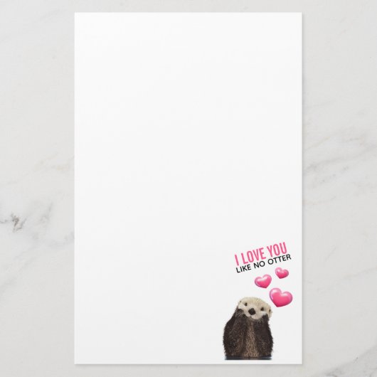 Cute Otter met roze hartenliefde die je hebt gespo Briefpapier (Voorkant)