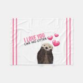 Cute Otter met roze hartenliefde die je hebt gespo Fleece Deken (Voorkant (Horizontaal))