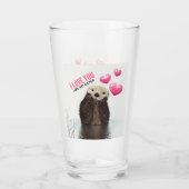 Cute Otter met roze hartenliefde die je hebt gespo Glas (Achterkant)