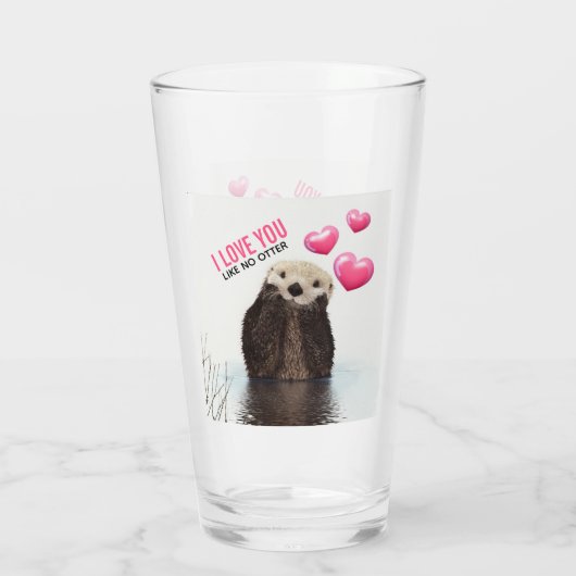 Cute Otter met roze hartenliefde die je hebt gespo Glas (Achterkant)
