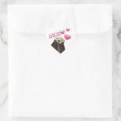Cute Otter met roze hartenliefde die je hebt gespo Hart Sticker (Tas)