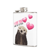 Cute Otter met roze hartenliefde die je hebt gespo Heupfles (Links)